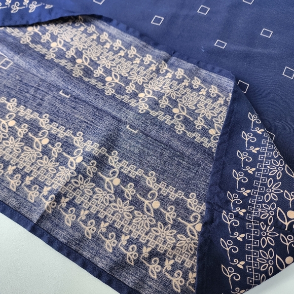 Christopher & Banks Womens Navu Blue Tan Geo Print Dress Sleeveless Midi Maxi 12 - Picture 10 of 12